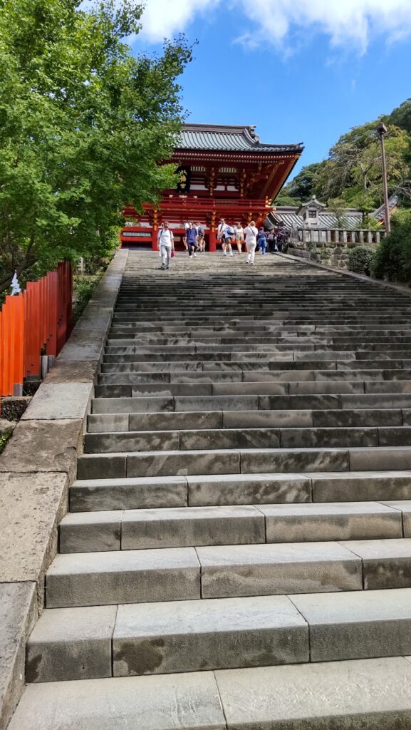 八幡宮の大階段と本宮２０２６